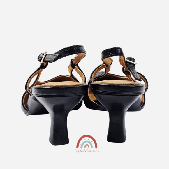 New! Madewell The Debbie Slingback Leather Pump Heels - Picture 9 of 14